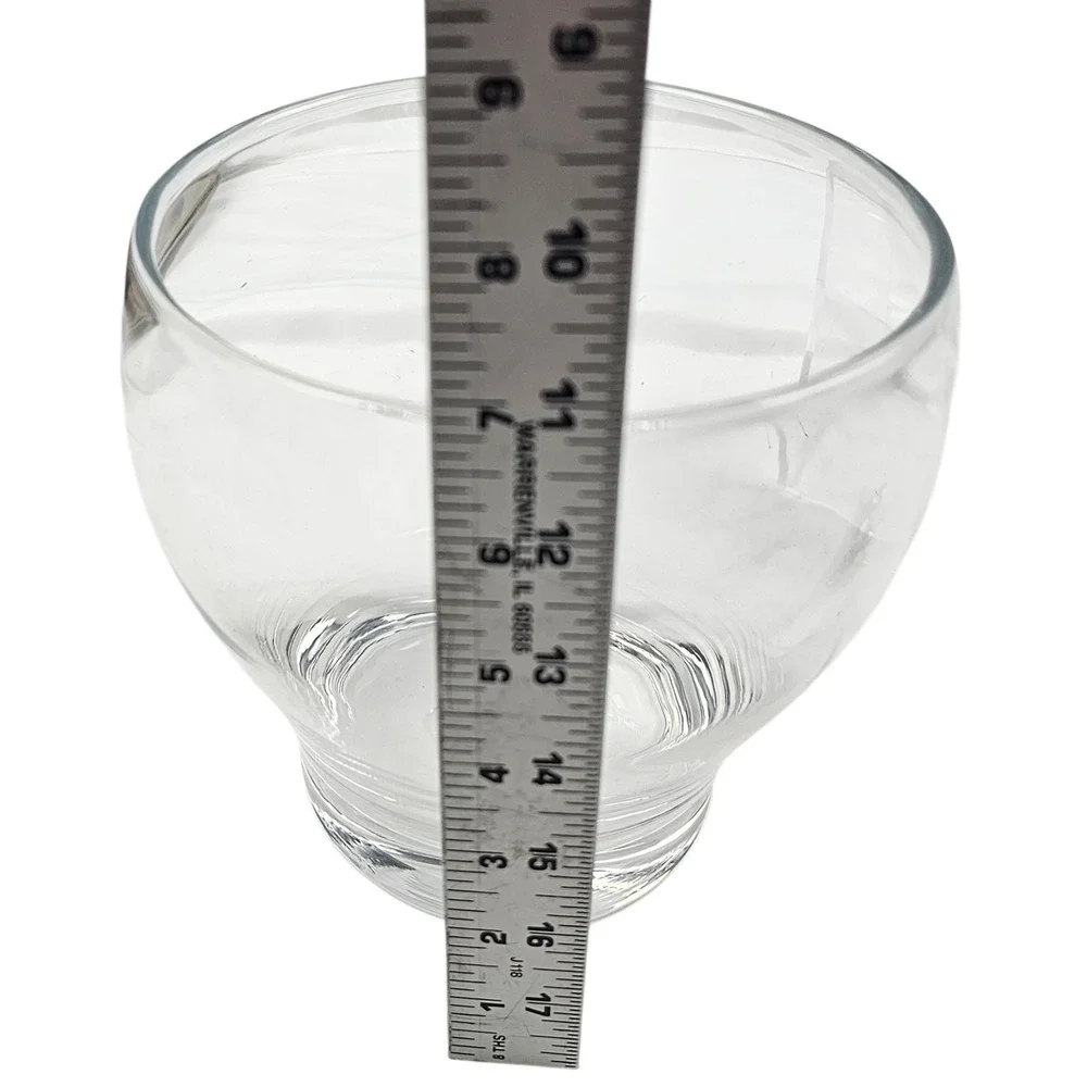 Krosno Poland Clear Glass Bulbous Hand Blown Decorative Bowl Weighted Base